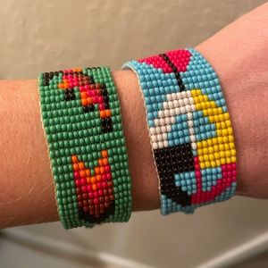 Set of 2 handmade beaded bracelets
